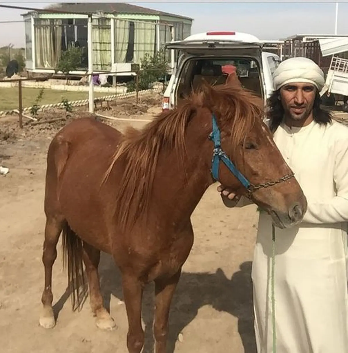 جاسم کرار و اسبش/ عکس