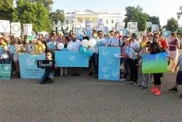 حمایت از توافق هسته‌ای مقابل کاخ سفید /تصاویر