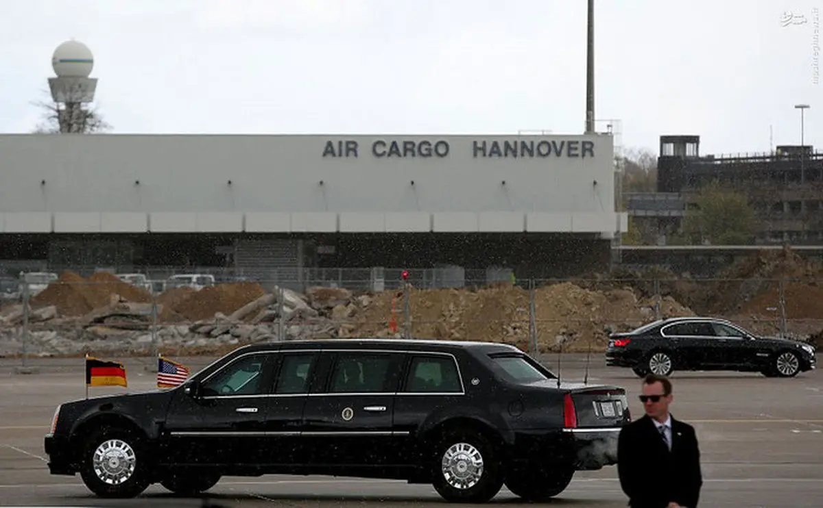 خودروی امنیتی و خاص اوباما در سفر به آلمان/ عکس