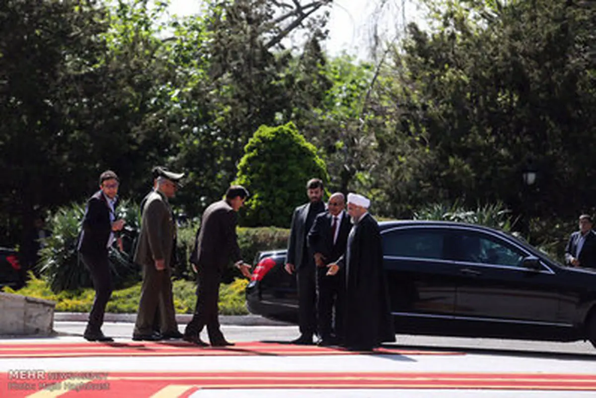 مراسم استقبال رسمی روحانی از رئیس جمهور آفریقای جنوبی/ تصاویر