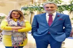 عکس : بیژن امکانیان و بهاره حسینی در پشت صحنه سریال "دل"