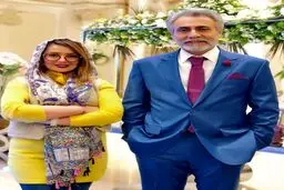 عکس : بیژن امکانیان و بهاره حسینی در پشت صحنه سریال "دل"