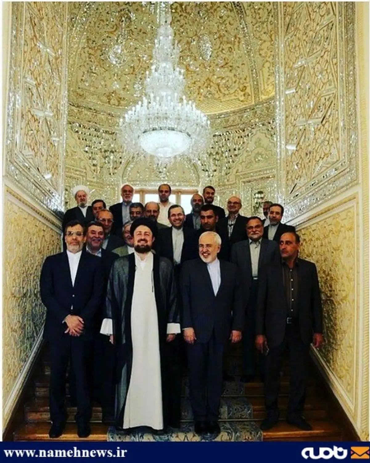 عکس یادگاری سید حسن خمینی در کنار ظریف