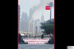 آتش‌سوزی گسترده در برج بلند دبی مارینا + فیلم
