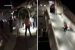 لحظه برخورد هواپیمای مسافری با عابر پیاده در لحظه تیک آف