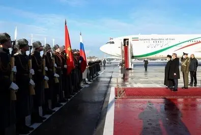 لحظه ورود رئیسی به مسکو