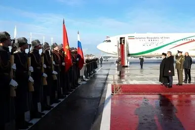 لحظه ورود رئیسی به مسکو