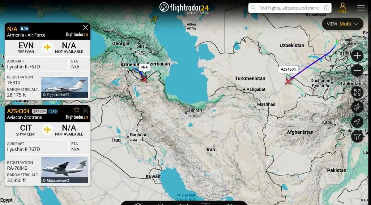 ورود بدون توقف هواپیماهای نظامی باری چین به ایران + عکس