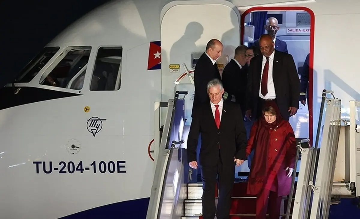 حجاب خاص همسر رئیس جمهور کوبا هنگام ورود به ایران + عکس