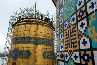 شستشو و تنظیف گنبد رضوی