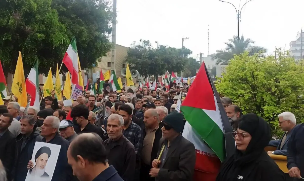 خروش بوشهری‌ها در راهپیمایی روز قدس