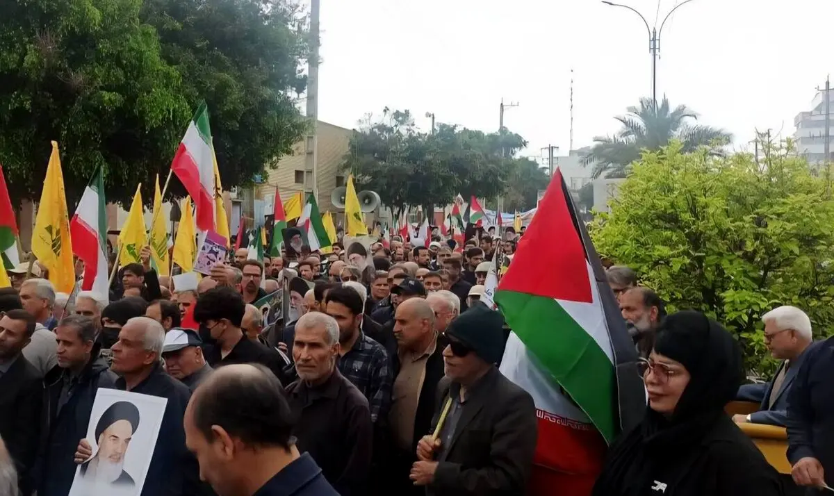 خروش بوشهری‌ها در راهپیمایی روز قدس