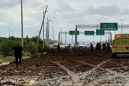 محل سقوط موشک یمنی در تل‌آویو منجر به ایجاد حفره‌ای به قطر و عمق ده‌ها متر شد + ویدئو