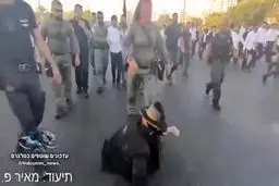 معترضین حریدی زیر لگد پلیس زن صهیونیست + فیلم