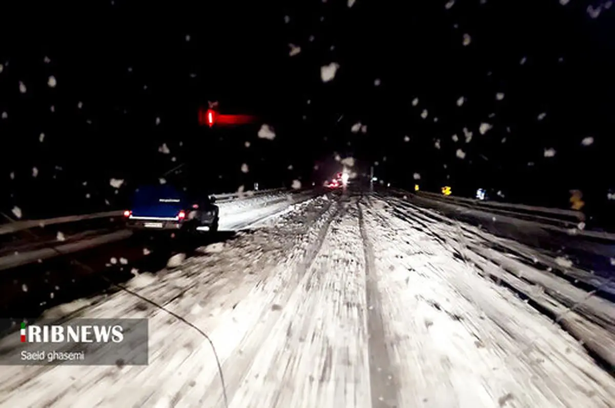  بارش برف و سفید پوشی جاده چالوس