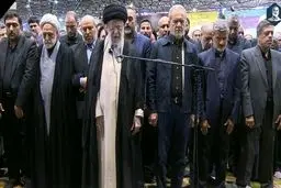 تصویر پرچم فلسطین بر روی شیشه عینک رهبر انقلاب