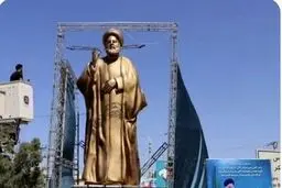 مجسمه رئیسی هم گرفتار طوفان شد و سقوط کرد + عکس