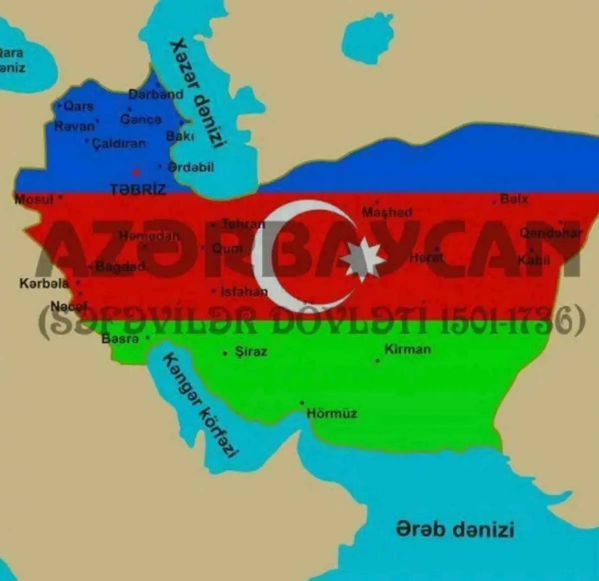 گزافه‌گویی رسانه‌ رسمی کشور آذربایجان: خلیج فارس در اصل خلیج تورک کنگره و متعلق به کشور آذربایجان است!