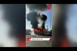 آتش سوزی هولناک اتوبوس شرکت واحد