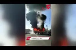 آتش سوزی هولناک اتوبوس شرکت واحد