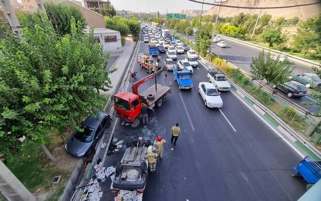 تصاویر تصادف وحشت‌ناک در بزگراه شهید آوینی تهران