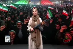 آموزش تیراندازی در تلویزیون با شلیک مجری به پرچم امارات