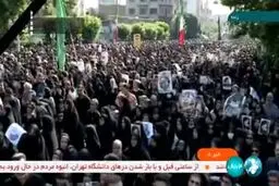 تشییع شهدای خدمت و سیل جمعیت در خیابان‌های تهران 