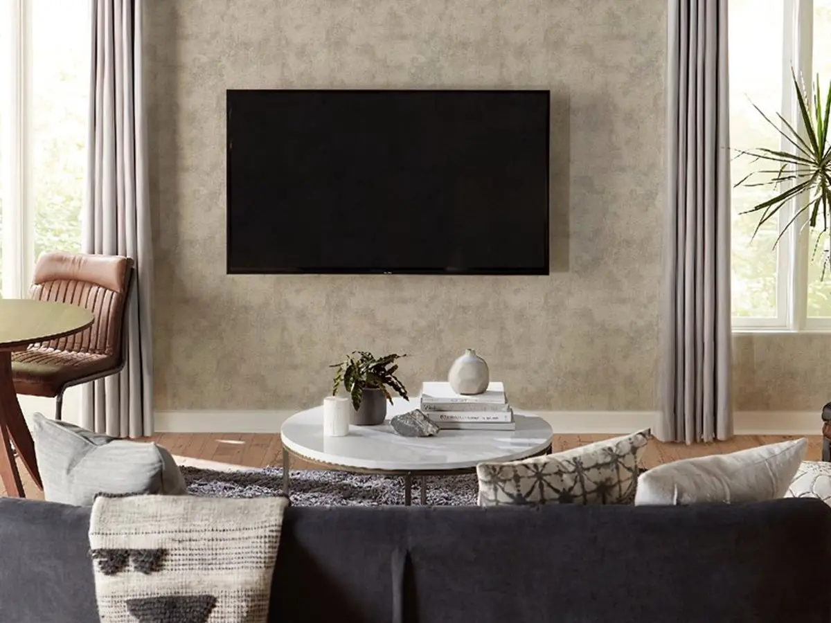 کاغذ دیواری پشت تلویزیون