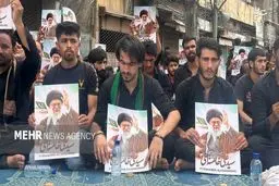 تصاویر حمایت عزاداران پاکستانی از رهبر انقلاب در کراچی