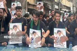 تصاویر حمایت عزاداران پاکستانی از رهبر انقلاب در کراچی