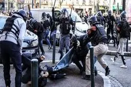 شیوه نامتعارف و خشن پلیس فرانسه در سرکوب معترضان