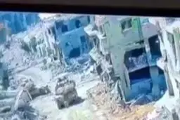 فیلمی دیدنی از نابودی تانک اسرائیلی توسط یک فلسطینی