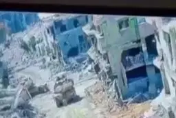 فیلمی دیدنی از نابودی تانک اسرائیلی توسط یک فلسطینی