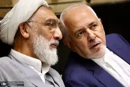 تصاویر پزشکیان و پورمحمدی و ظریف در ختم برادر علی طیب‌نیا 
