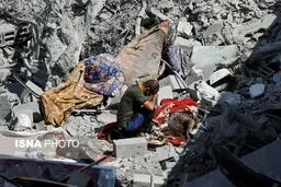 لحظه نفس گیر بمباران شبانه و با خاک یکسان کردن غزه