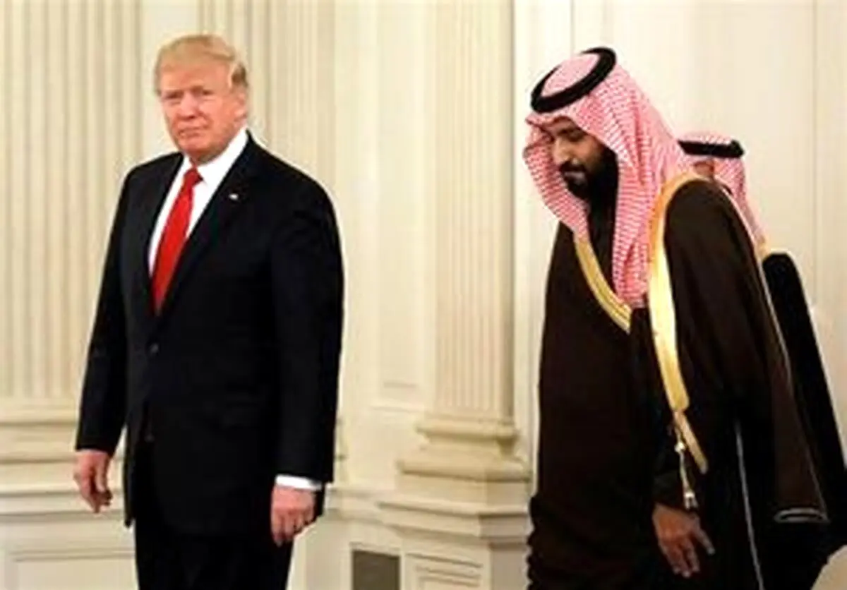 لحظه ورود ترامپ به قصر الیمامه و دیدار با مقامات عربستان