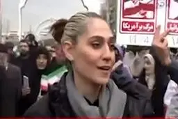 مصاحبه با یک زن بدون حجاب در راهپیمایی 22 بهمن