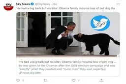 تصویر باراک اوباما و سگش BO که مرد