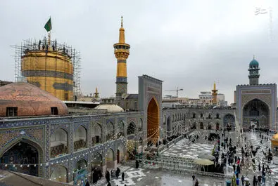 شستشو و تنظیف گنبد رضوی