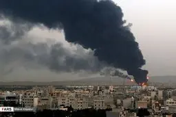 گزارش تصویری آتش سوزی پالایشگاه تهران