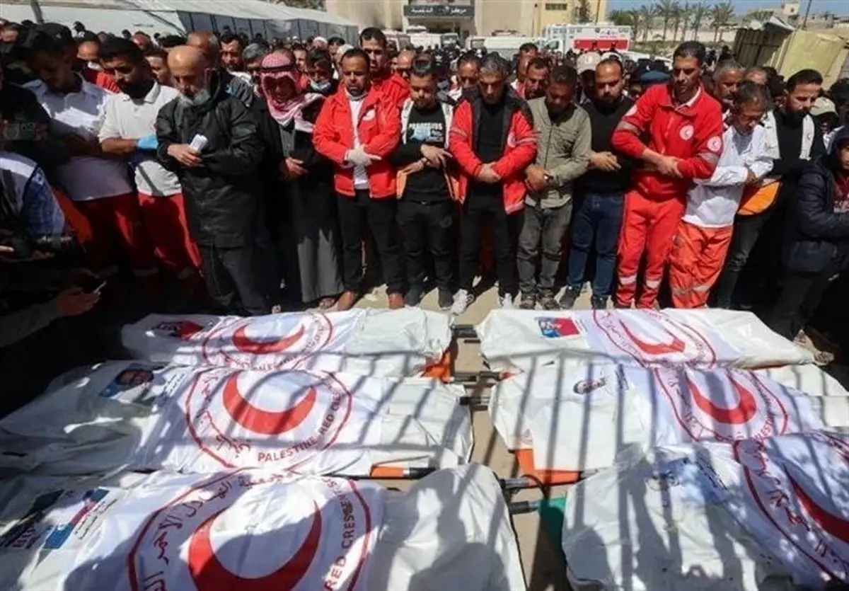 ویدیویی از صحنه جنایت صهیونیست‌ها در حمله به امدادگران