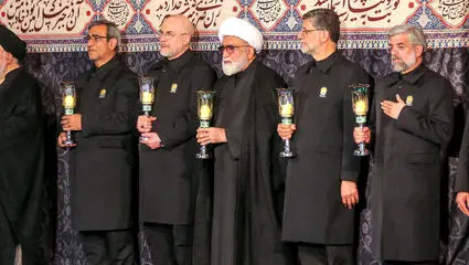 رایزنی عراقچی و قالیباف با لباس خدامی در حرم امن رضوی