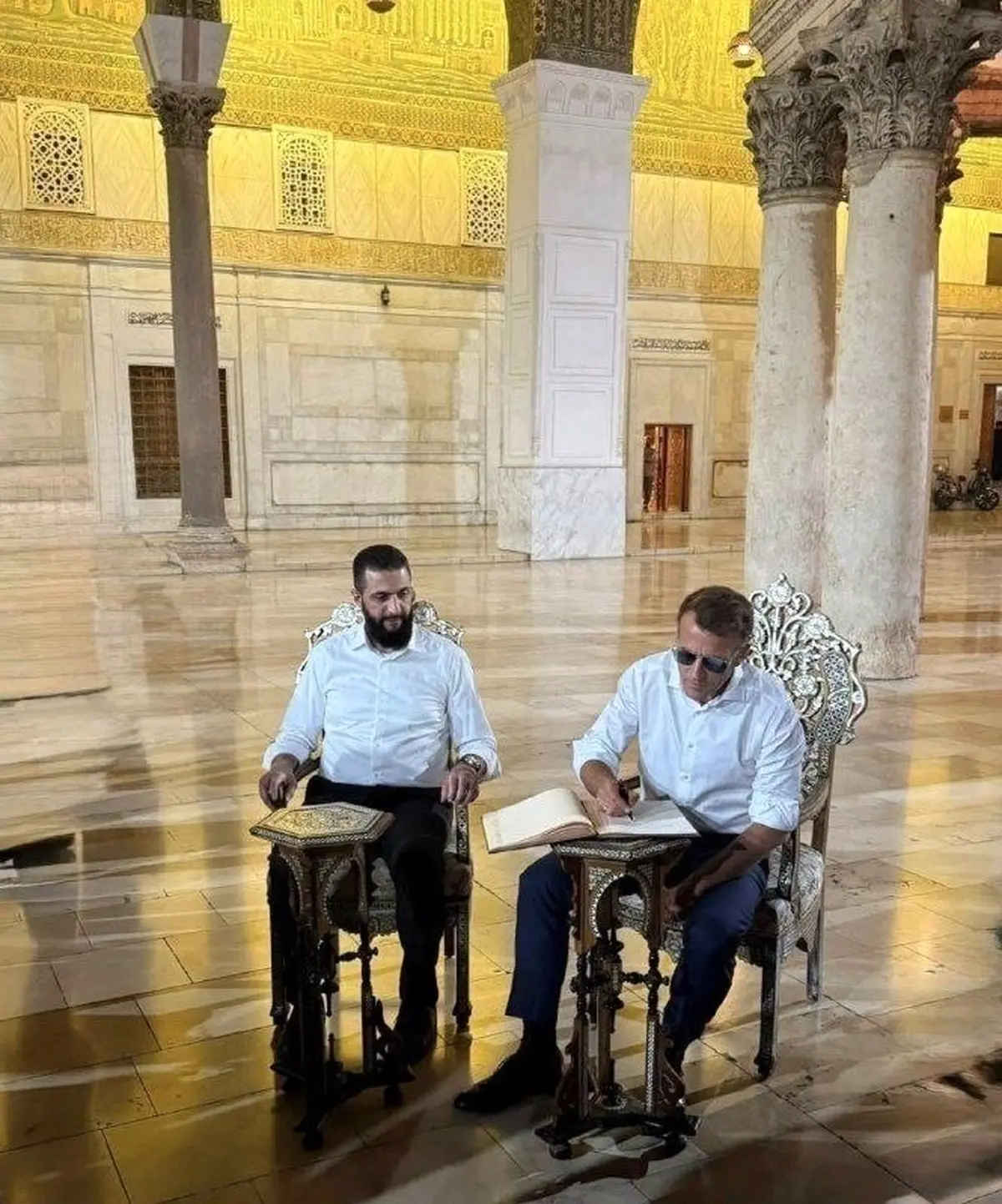 دیدار مکرون و جولانی در کاخ دمشق