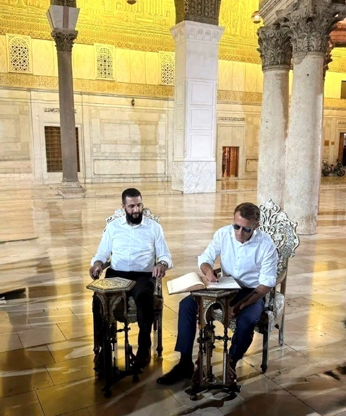 دیدار مکرون و جولانی در کاخ دمشق