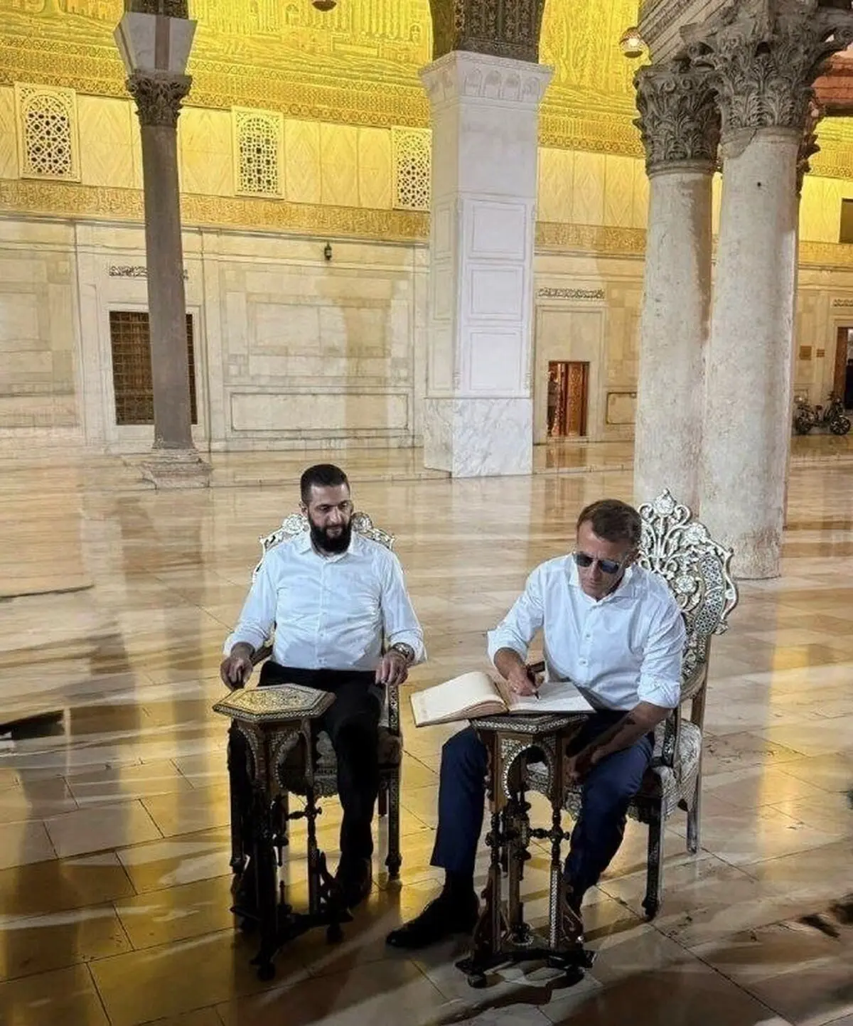 دیدار مکرون و جولانی در کاخ دمشق