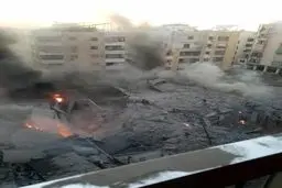 لحظه بمباران جلسه فرماندهان حزب‌الله توسط اسرائیل