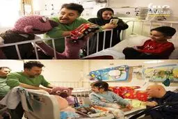 حضور هومن حاجی‌عبداللهی و جناب‌خان در بیمارستان کودکان