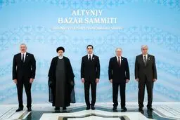 عکس یادگاری سران شرکت‌کننده اجلاس خزر