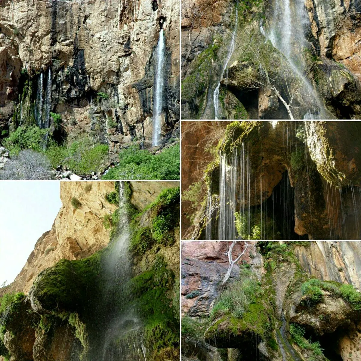 تصویر زیبا از آبشار شاهلولاک در شهرستان لنجان شهر چرمهین