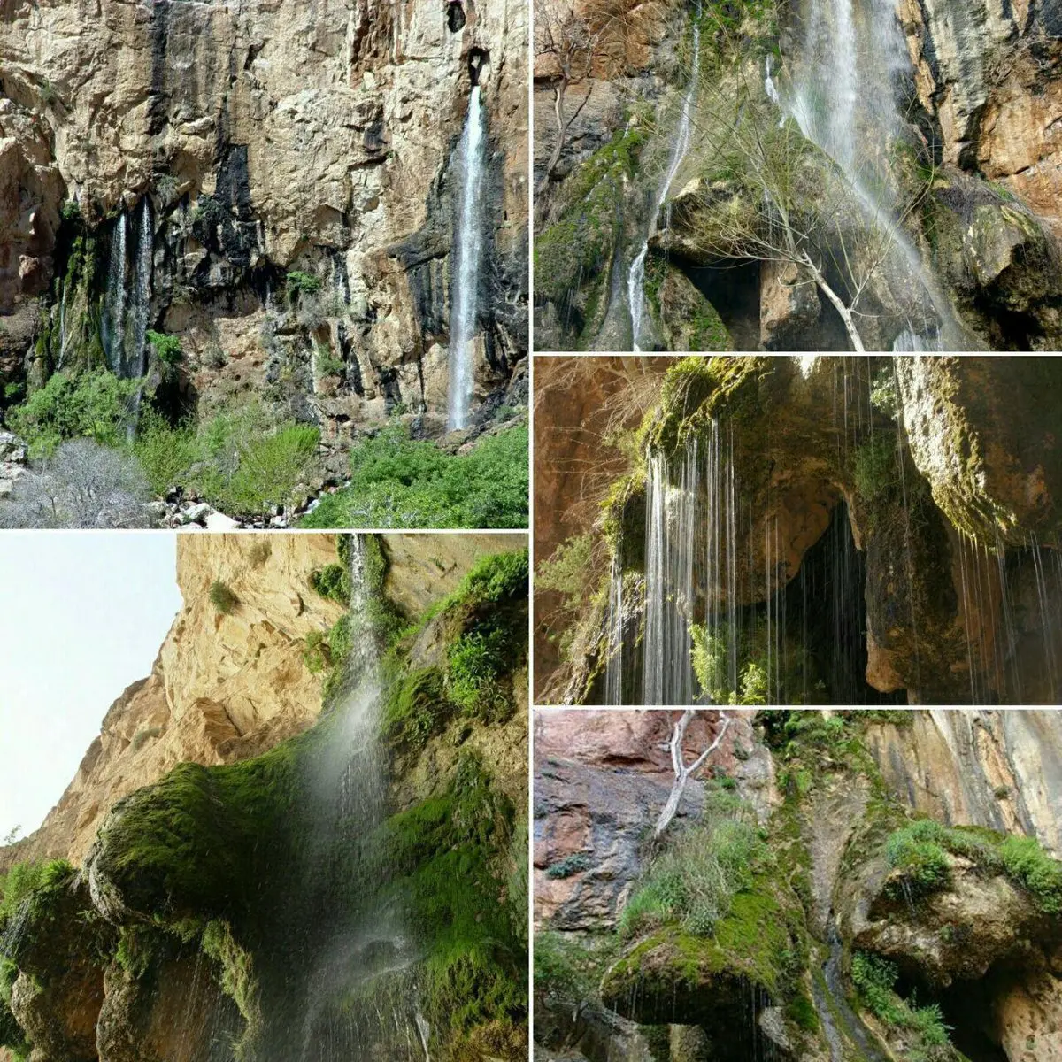 تصویر زیبا از آبشار شاهلولاک در شهرستان لنجان شهر چرمهین